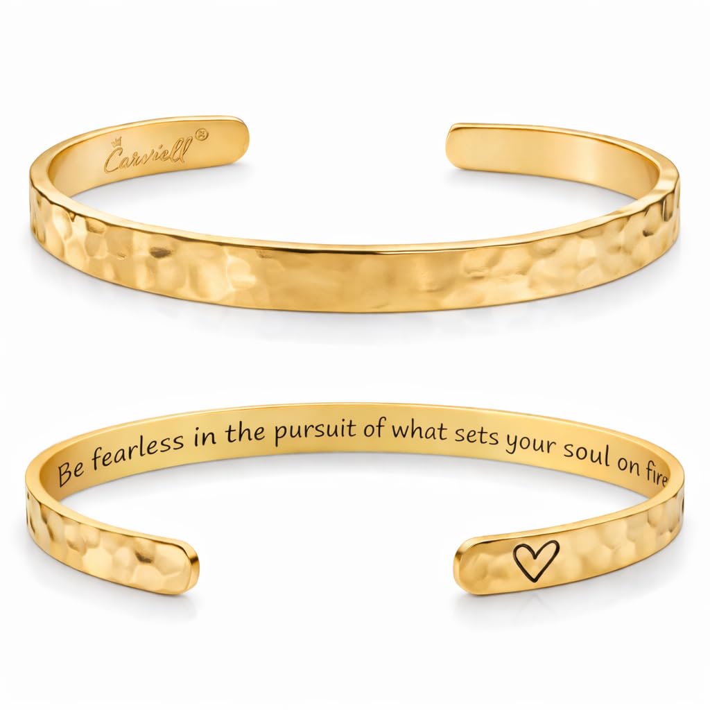 Carviell Bracelet - Gifts for Women – Inspirational, Friendship, Love, Mom, Daughter, Sister, Christian, Graduation, Memorial & Wedding Gifts – 100+ Phrases – Stainless Steel, Gift-Ready