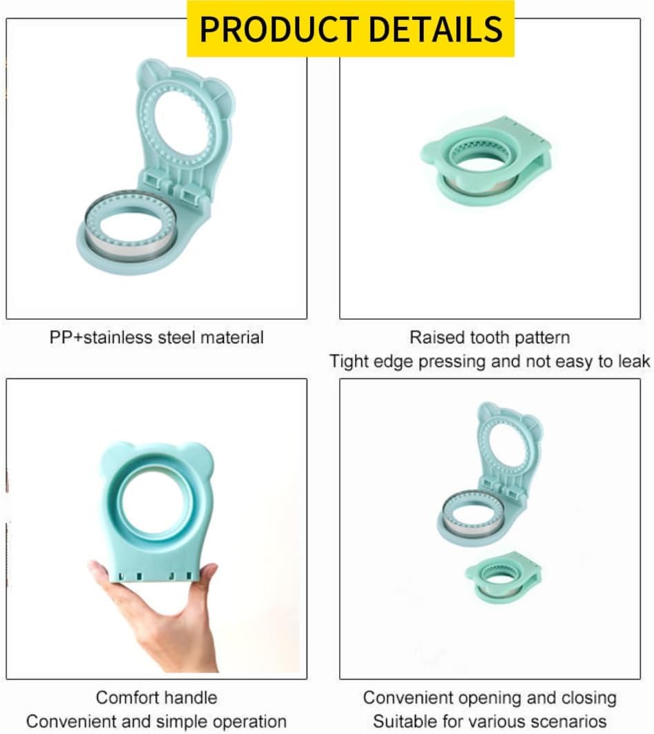 Uncrustable Sandwich Maker, Circle Shape 3.7 Inch Sandwich Cutter and Sealer for Kids Breakfast and Lunchboxes, Green