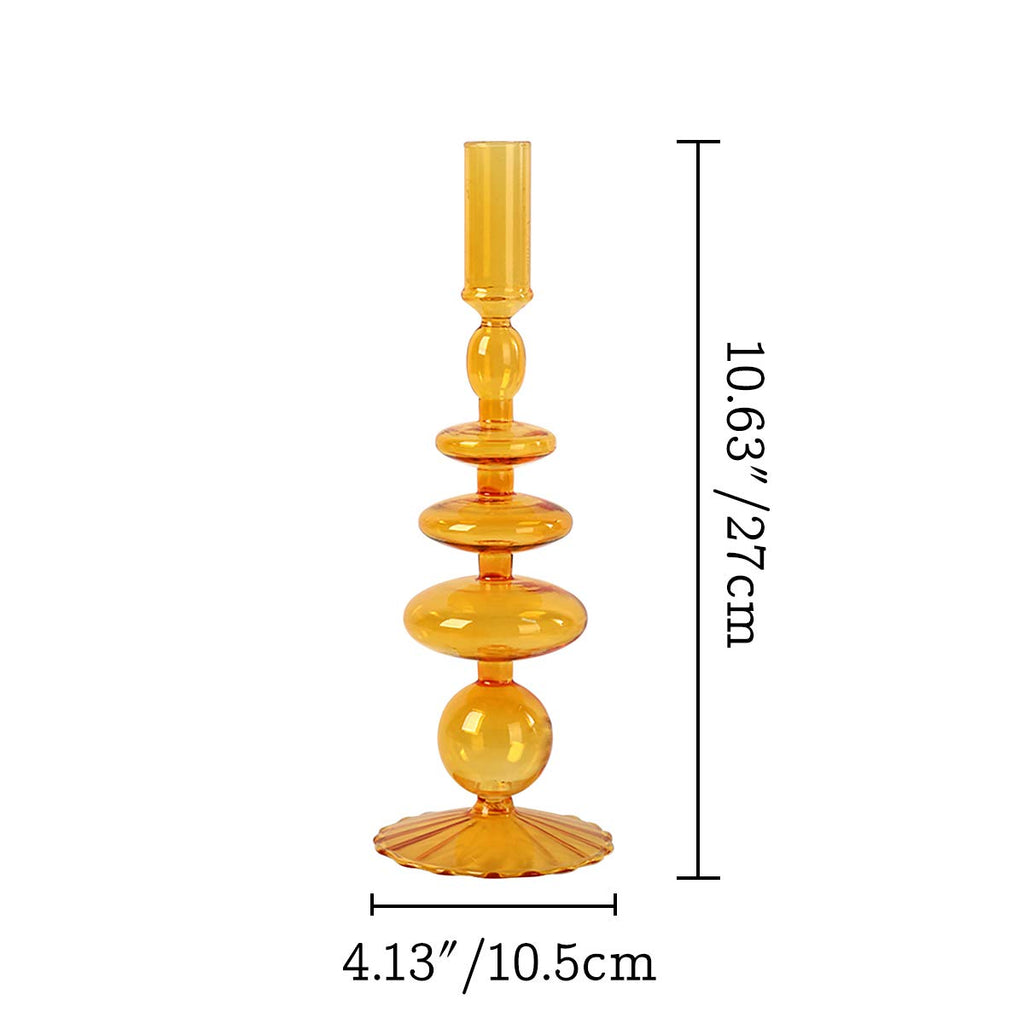 Glass Candlesticks Holders, Retro Glass Candle Holder for Taper Candle Table Centerpiece Wedding Party Home Decoration, Oliver Green