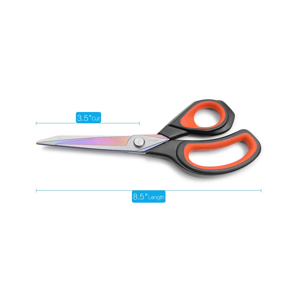LIVINGO Premium Tailor Scissors Heavy Duty Multi-Purpose Titanium Coating Forged Stainless Steel Sewing Fabric Leather Dressmaking Comfort Grip Shears Professional Crafting (9.5 INCH)