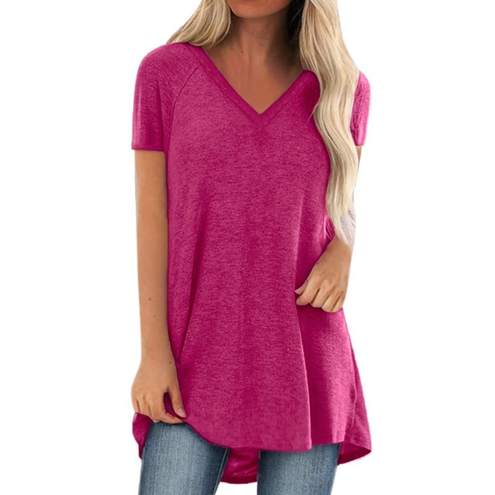 Womens Long Tunics or Tops to Wear with Leggings Short/Long Sleeve Blouses Shirts