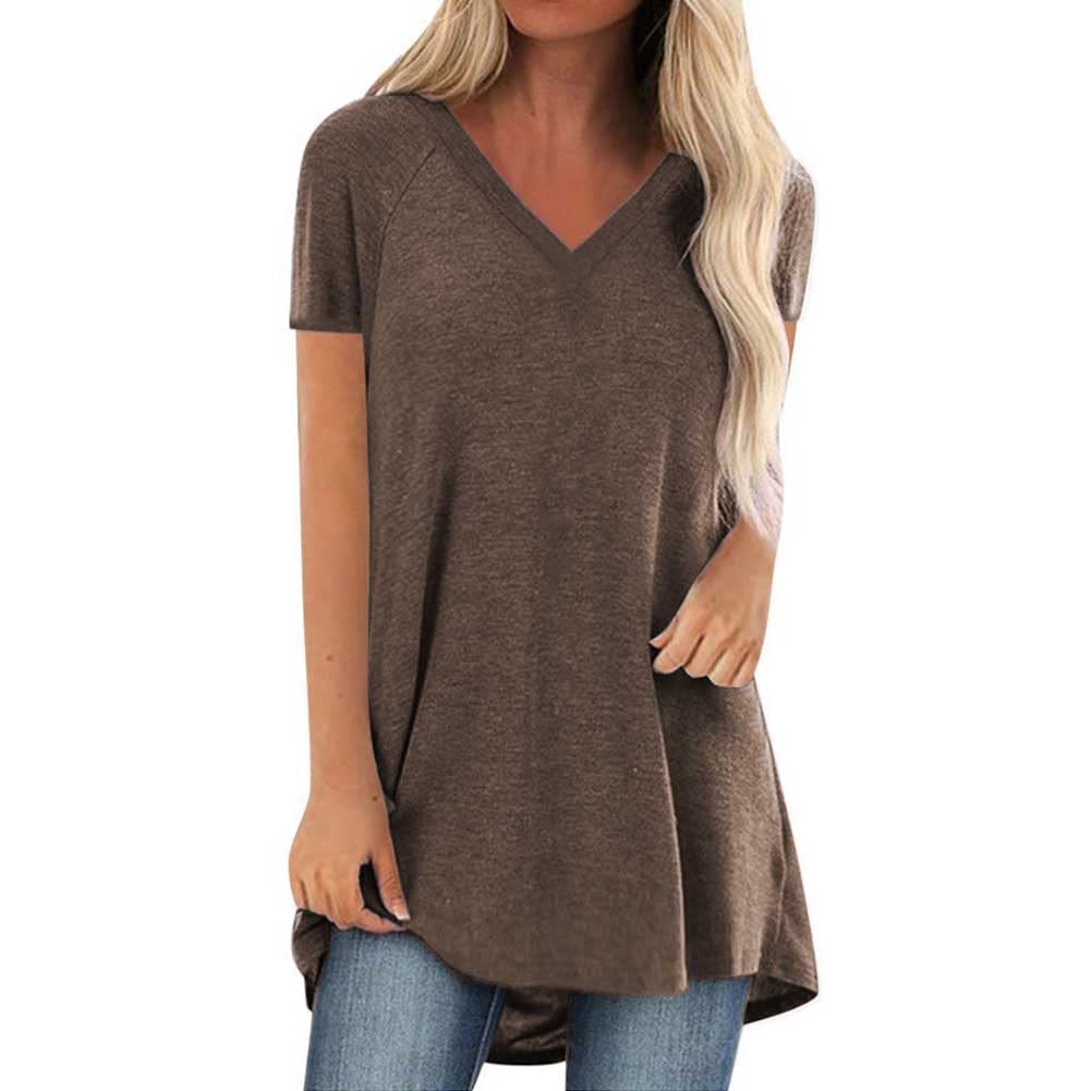 Womens Long Tunics or Tops to Wear with Leggings Short/Long Sleeve Blouses Shirts