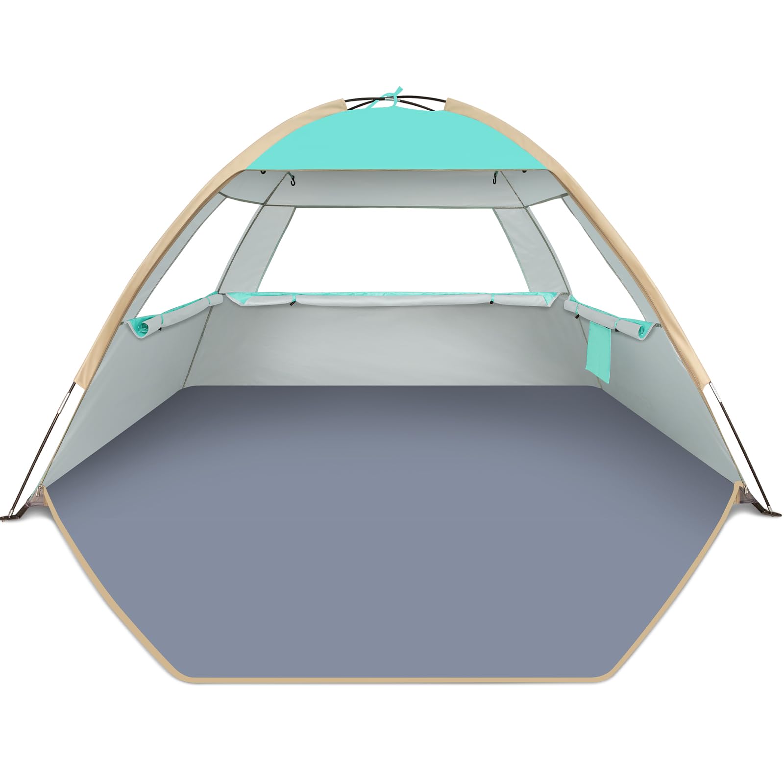 Gorich Beach Tent Sun Shelter for 3/4/6/8/10 Person with UPF 50＋ UV Protection, Lightweight & Easy Setup Beach Shade Canopy, Portable Beach Shade Tent Beach Cabana