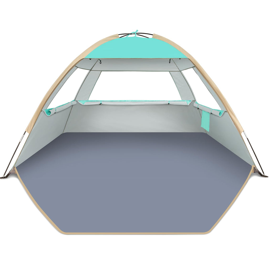 Gorich Beach Tent Sun Shelter for 3/4/6/8/10 Person with UPF 50＋ UV Protection, Lightweight & Easy Setup Beach Shade Canopy, Portable Beach Shade Tent Beach Cabana