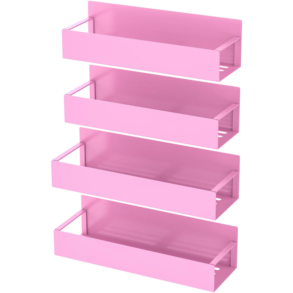 HuggieGems Metal 4 Pack Magnetic Spice Storage Rack Organizer for Refrigerator and Oven, Black Fridge Organizers and Storage, Metal
