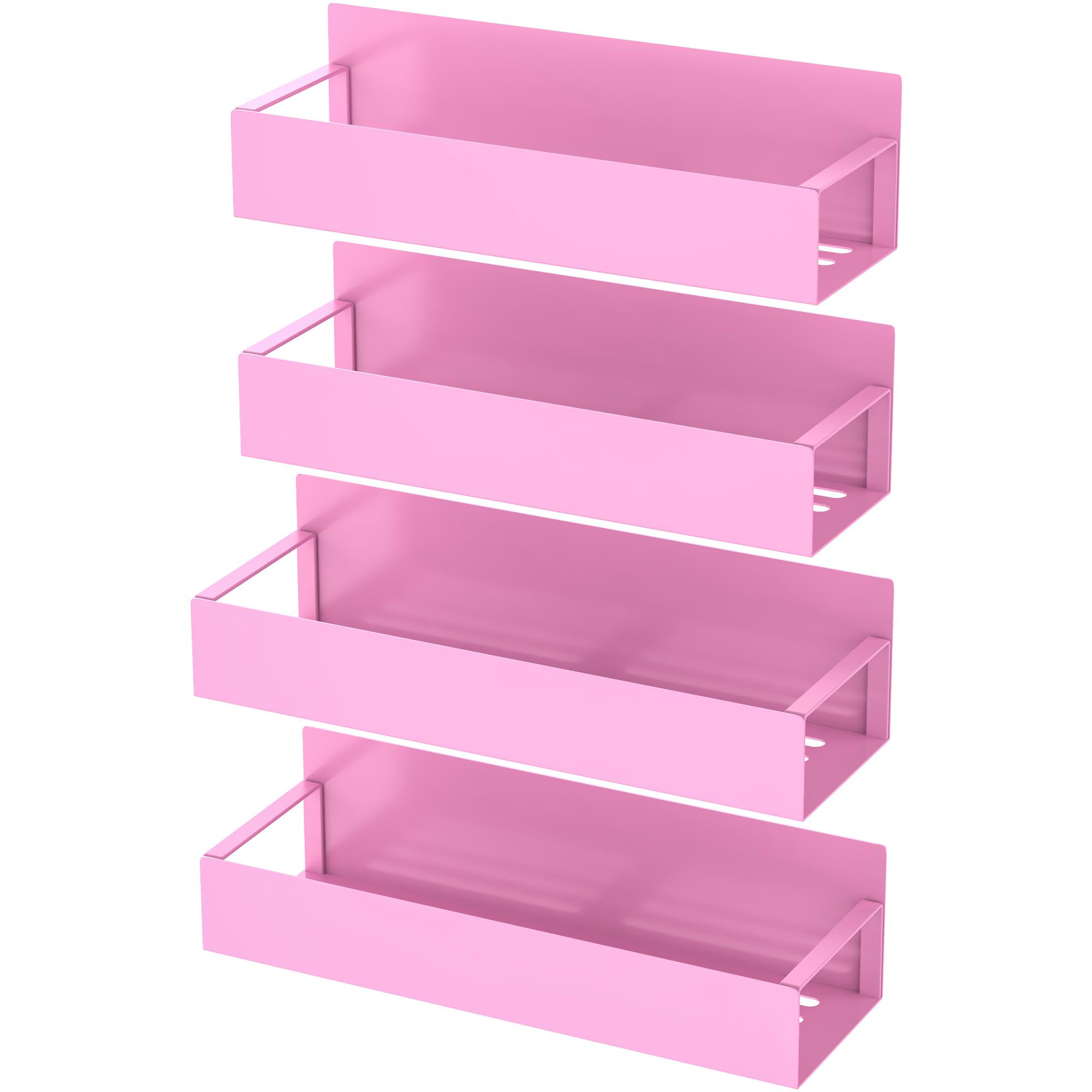 HuggieGems Metal 4 Pack Magnetic Spice Storage Rack Organizer for Refrigerator and Oven, Black Fridge Organizers and Storage, Metal