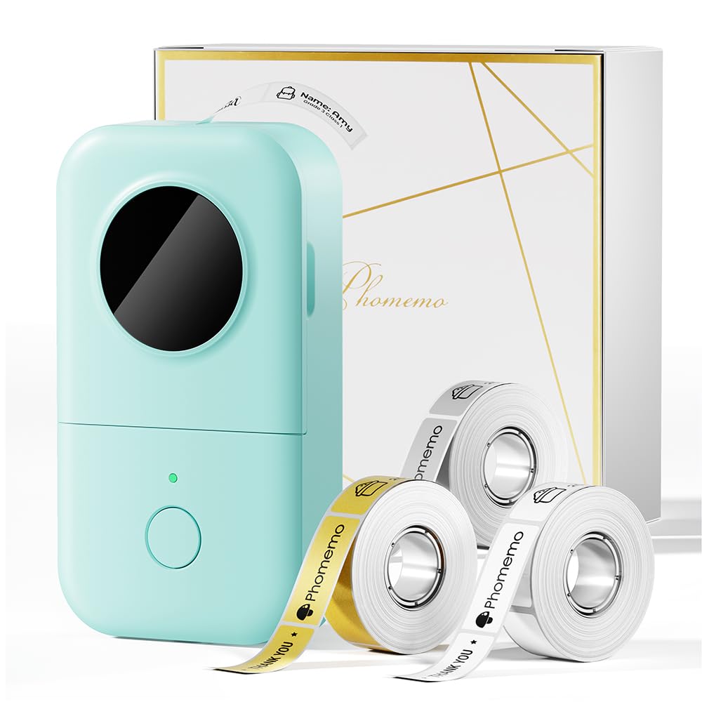 Phomemo Label Maker, D30 Portable Bluetooth Label Maker Machine with Tape, Small Mini Label Printer, Multiple Templates Fonts Icon Labeler for Home, School, Office