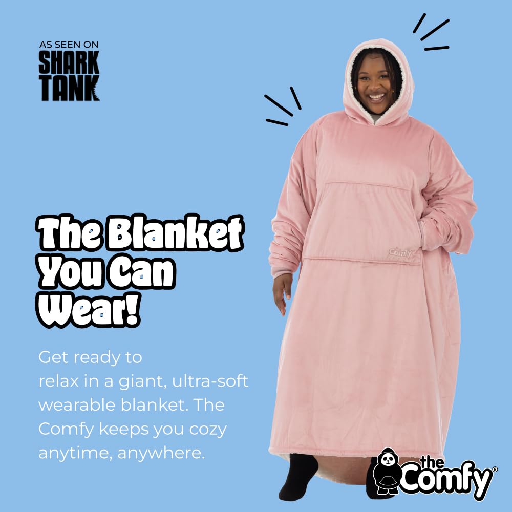 THE COMFY Original | From Shark Tank | Patented | Oversized Sherpa Wearable Blanket Hoodie| Gift for Women & Men | One Size