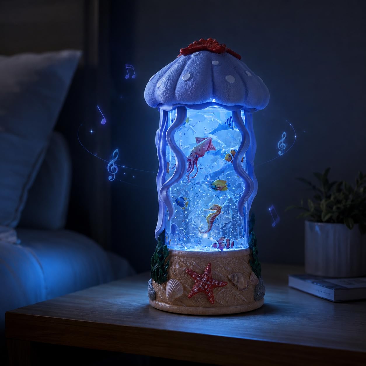 Fall Snow Globe Lantern with Swirling Maple Leaves, 9.45 Inch Autumn Water Lantern with 6 Hours Timer, USB & Battery Powered Thanksgiving Tabletop Home Decor