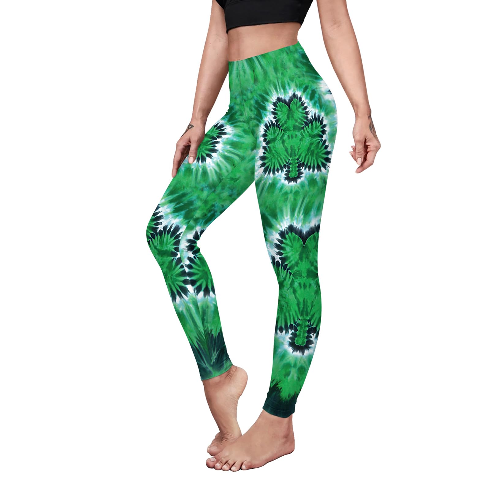 color cosplayer St. Patrick's Day Leggings Shamrock Stretchy Tights Yoga Pants for Women