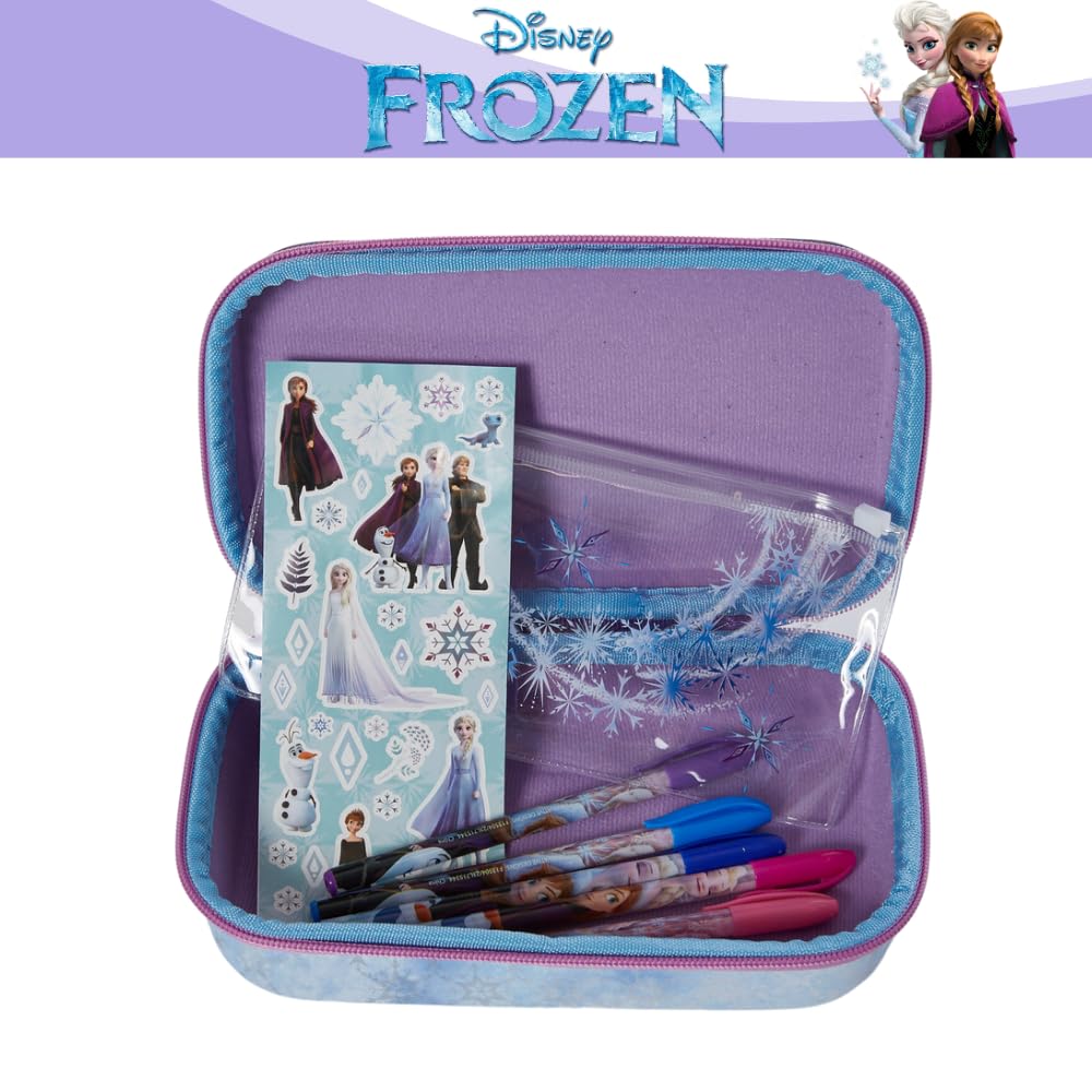 Innovative Designs Barbie Pencil Case Set with Stickers and Gel Pens for Kids, Molded with Zip Closure, Pink