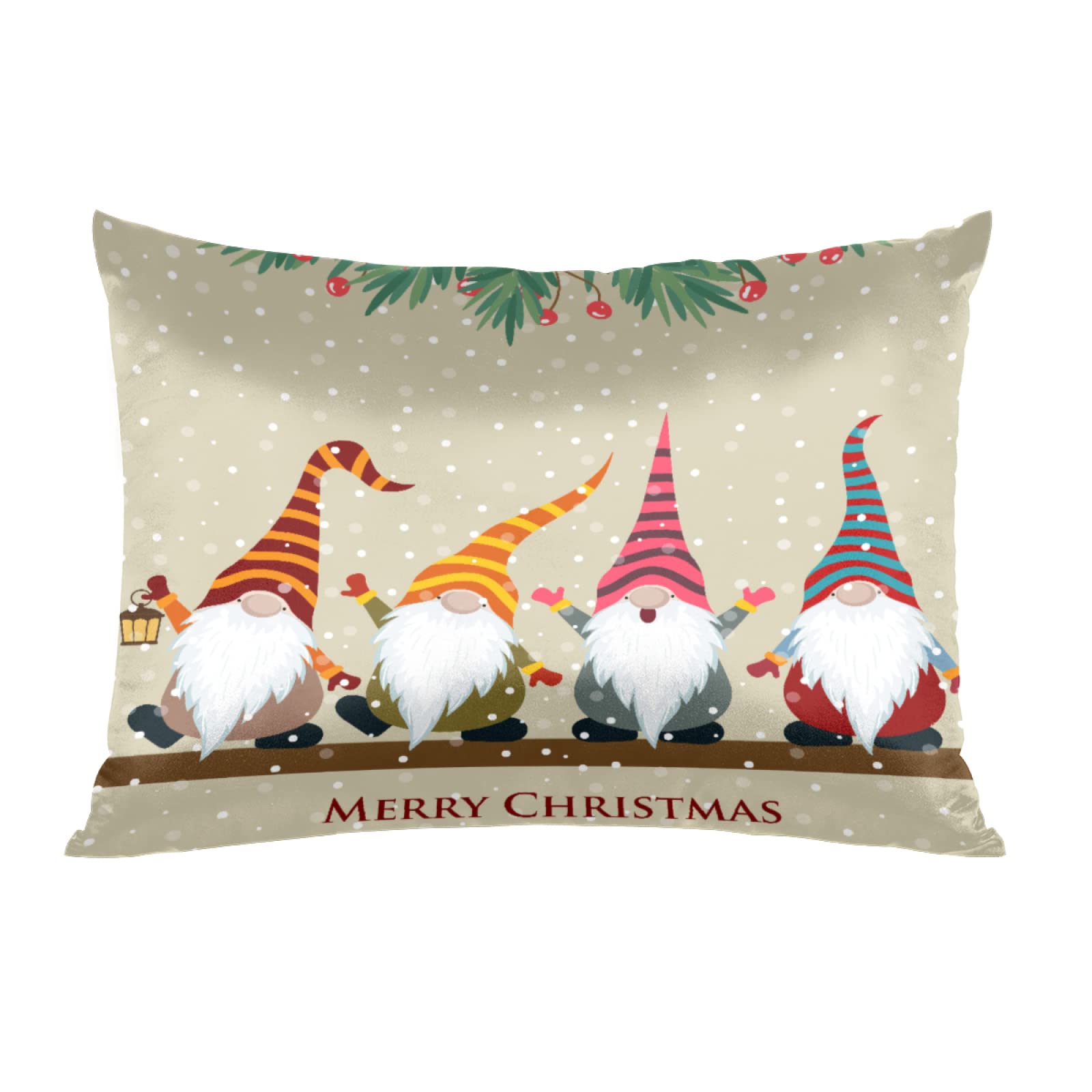 Christmas Light Trees Satin Pillow Case for Hair and Skin Satin Pillowcase Without Zipper Pillowcase, Standard Size Slip Silk Pillow Cases 20"x26" Silk Pillowcases for Bedroom Sofa Home Decor