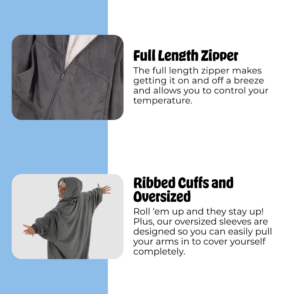 THE COMFY Original | From Shark Tank | Patented | Oversized Sherpa Wearable Blanket Hoodie| Gift for Women & Men | One Size
