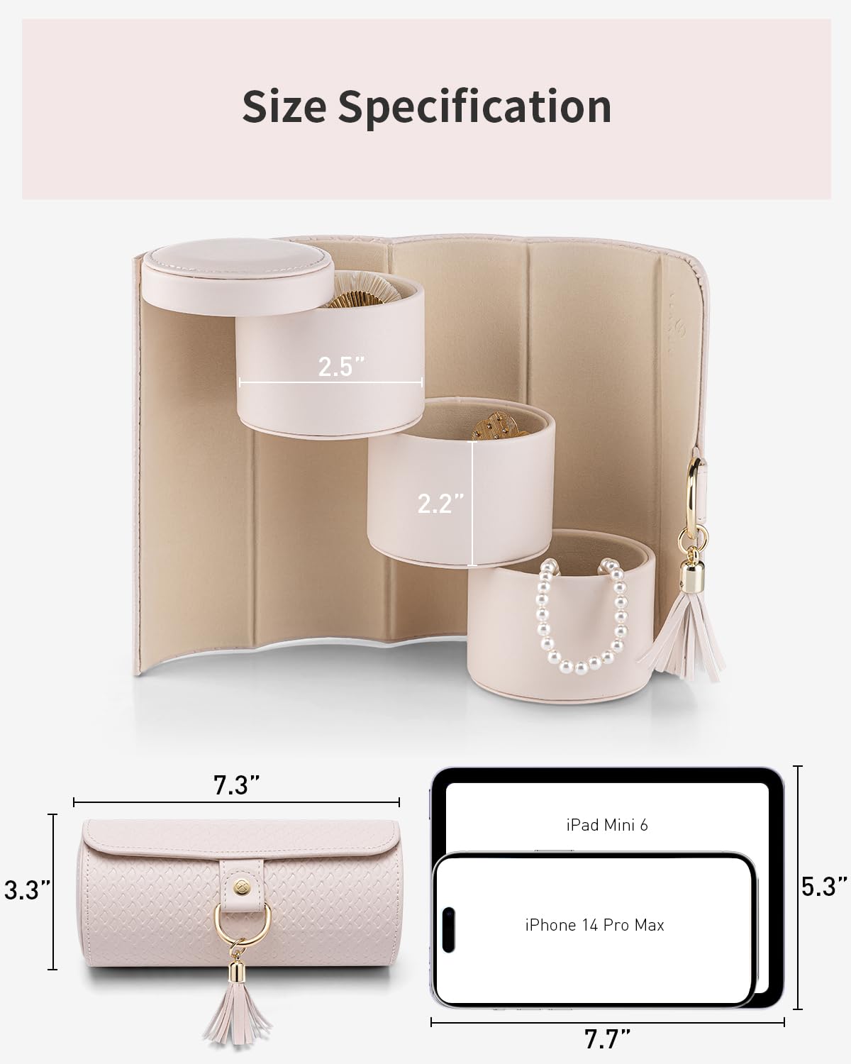 VLANDO Gifts 2026 for Women, Girl - Travel Jewelry Oragnizer, 3-Layer Jewelry Storage Box, Travel Essential Accessories for Women, Birthday Gifts for Couples Mom Friends - Grey