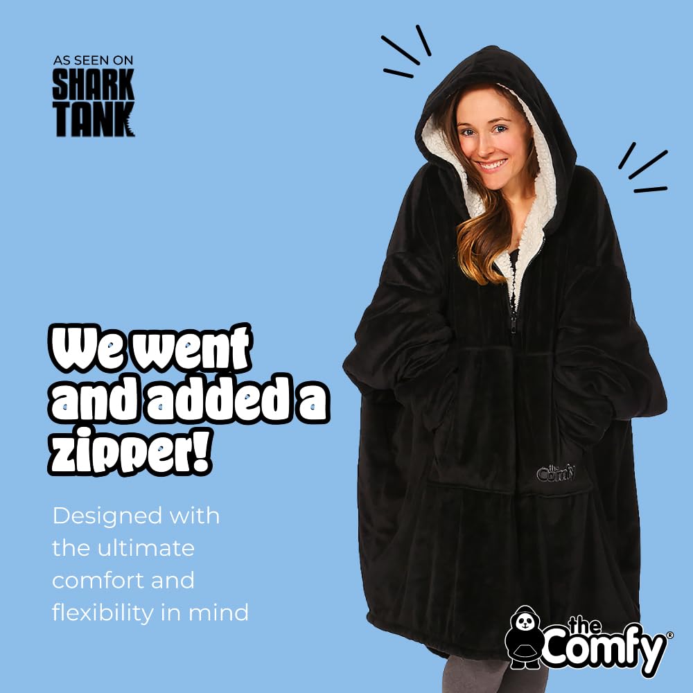 THE COMFY Original | From Shark Tank | Patented | Oversized Sherpa Wearable Blanket Hoodie| Gift for Women & Men | One Size