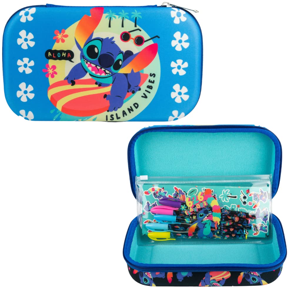 Innovative Designs Barbie Pencil Case Set with Stickers and Gel Pens for Kids, Molded with Zip Closure, Pink