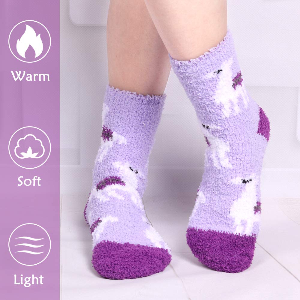 Plush Fuzzy Socks for Women Fluffy Cozy Slipper Socks Fall Thanksgiving Birthday Gifts for Her