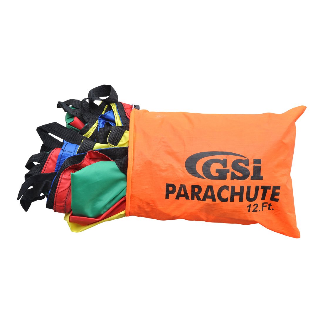 GSi Kids Play Parachute Rainbow Parachute Toy Tent Game for Children Gymnastics Cooperative Play and Outdoor Playground Activities (12 Feet)