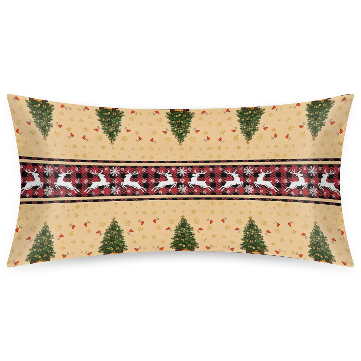 Christmas Light Trees Satin Pillow Case for Hair and Skin Satin Pillowcase Without Zipper Pillowcase, Standard Size Slip Silk Pillow Cases 20"x26" Silk Pillowcases for Bedroom Sofa Home Decor