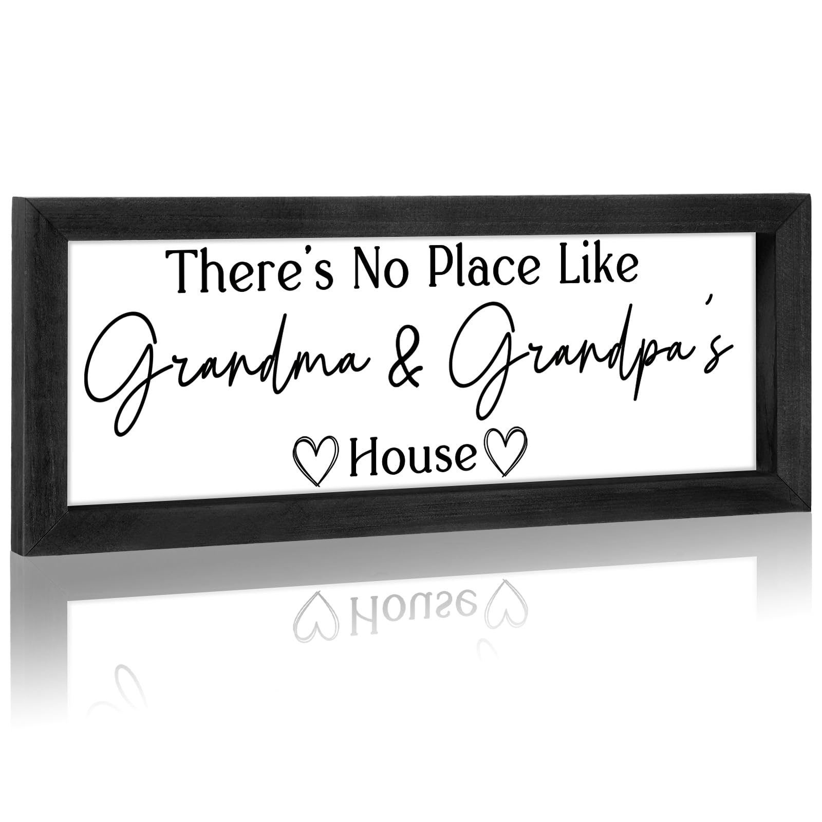 Yousoontic Grandparents Gift from Grandkids There's No Place Like Grandma & Grandpa's House Wooden Sign Farmhouse Home Decor for Birthday Christmas Thanksgiving Gift(Dark Brown,11.8 Inch)