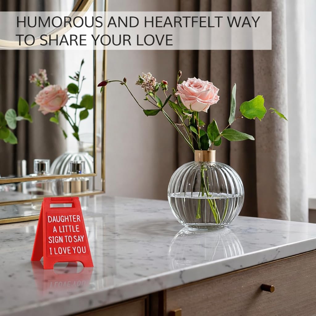 Romantic Mini Desk Sign with “I Love You” Message – Valentine’s Day & Romantic Anniversaries Gift for Her or Him – Cute Freestanding Love Keepsake - Premium Plastic Solid Freestanding Desk Sign
