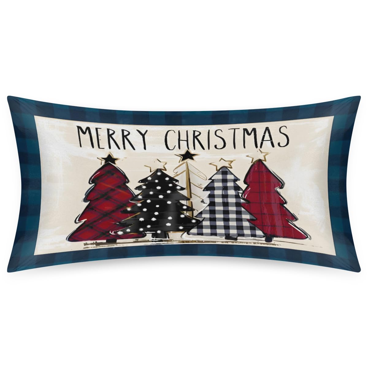 Christmas Light Trees Satin Pillow Case for Hair and Skin Satin Pillowcase Without Zipper Pillowcase, Standard Size Slip Silk Pillow Cases 20"x26" Silk Pillowcases for Bedroom Sofa Home Decor