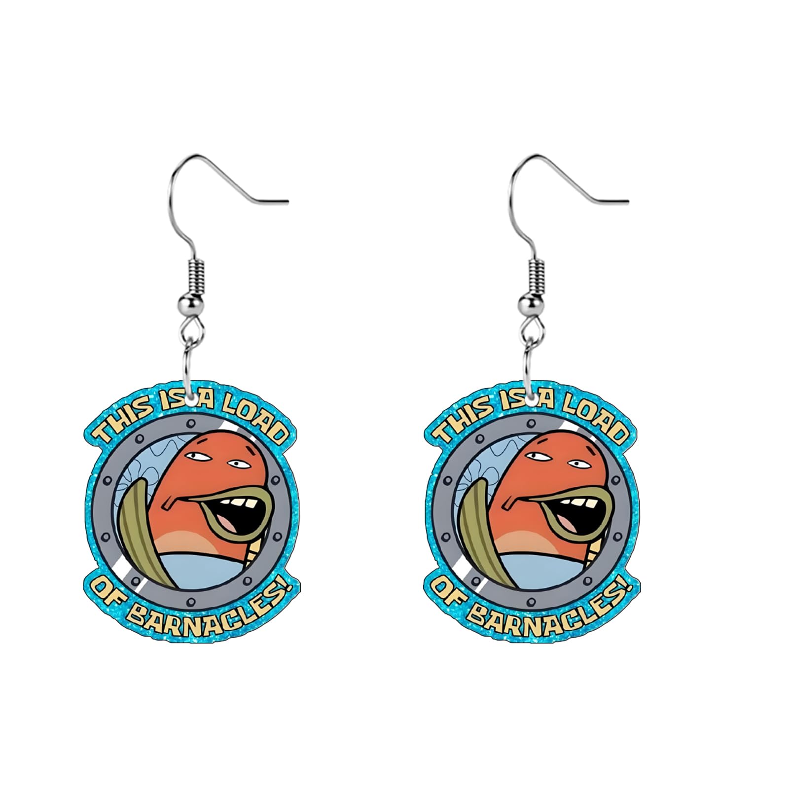 Funny Dog Sunflower Paw Print Earrings for Women - Unique & Quirky Funky Acrylic Dangle Earrings, Cute & Silly Novelty Design, Wacky & Crazy Earrings for Fun Lovers
