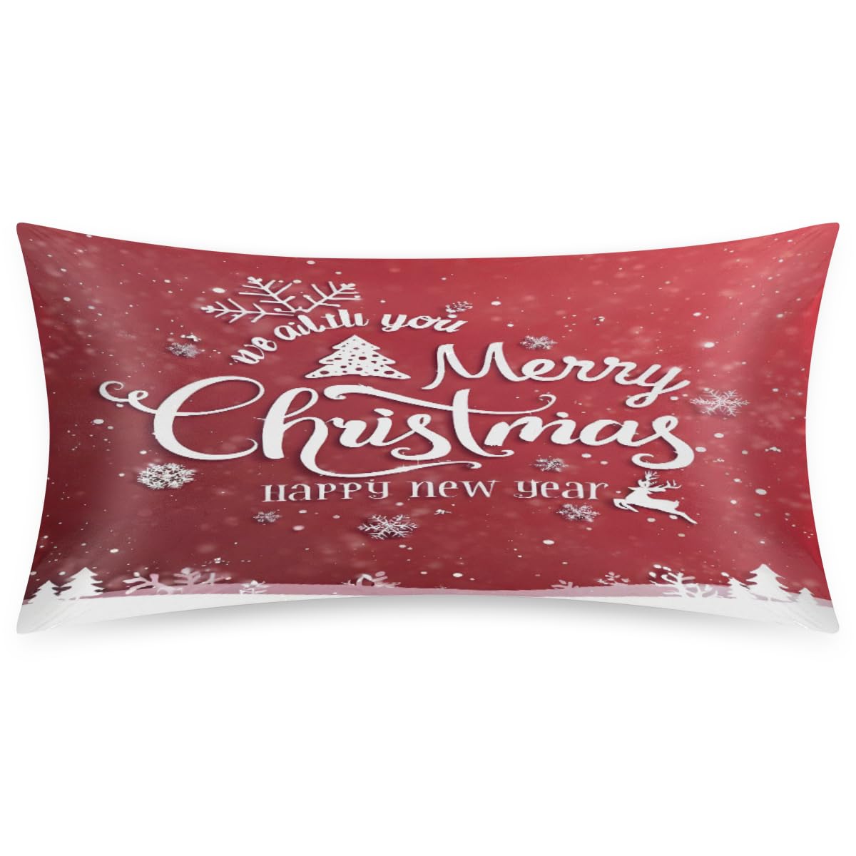 Christmas Light Trees Satin Pillow Case for Hair and Skin Satin Pillowcase Without Zipper Pillowcase, Standard Size Slip Silk Pillow Cases 20"x26" Silk Pillowcases for Bedroom Sofa Home Decor