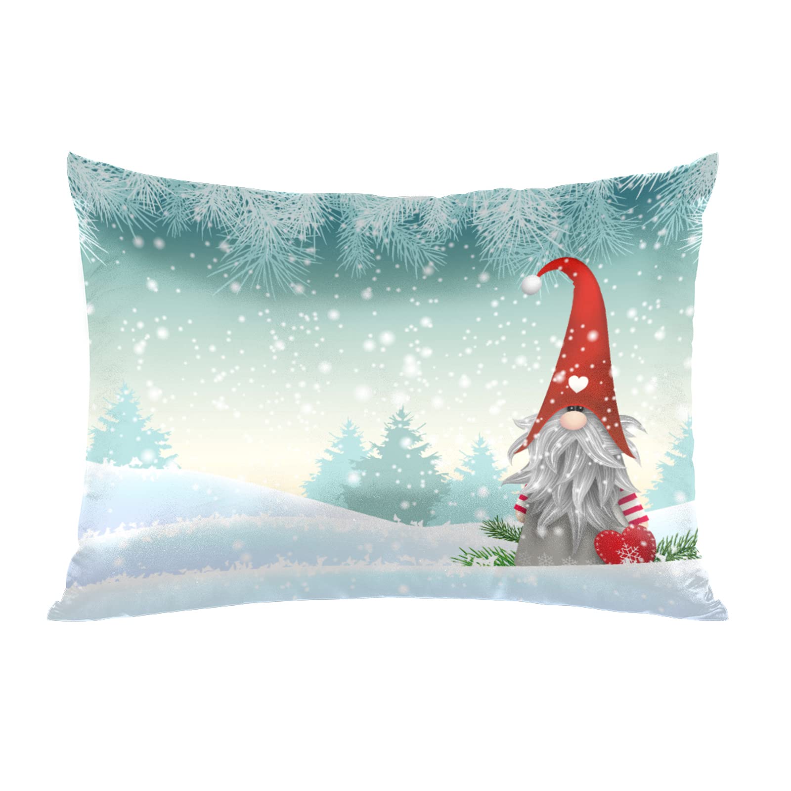 Christmas Light Trees Satin Pillow Case for Hair and Skin Satin Pillowcase Without Zipper Pillowcase, Standard Size Slip Silk Pillow Cases 20"x26" Silk Pillowcases for Bedroom Sofa Home Decor
