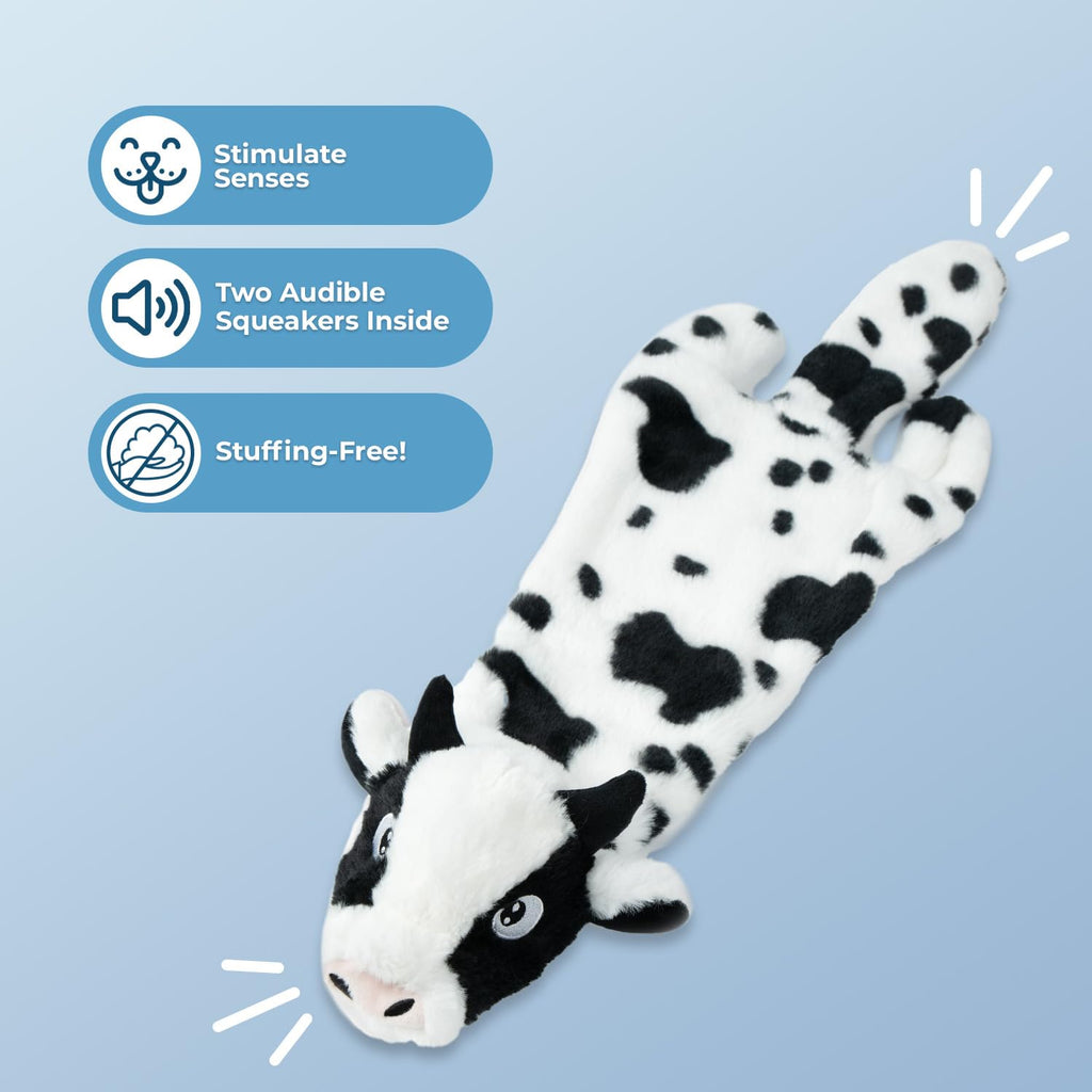 Best Pet Supplies Squeaky Dog Toys with Soft Durable Fabric for Small, Medium and Large Pets Interactive Toy for Indoor Play, Supports Active Biting and Play - 4 Figures, Small