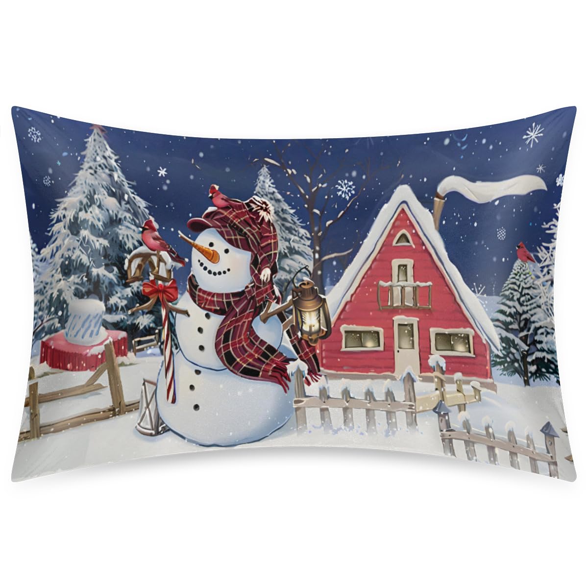 Christmas Light Trees Satin Pillow Case for Hair and Skin Satin Pillowcase Without Zipper Pillowcase, Standard Size Slip Silk Pillow Cases 20"x26" Silk Pillowcases for Bedroom Sofa Home Decor