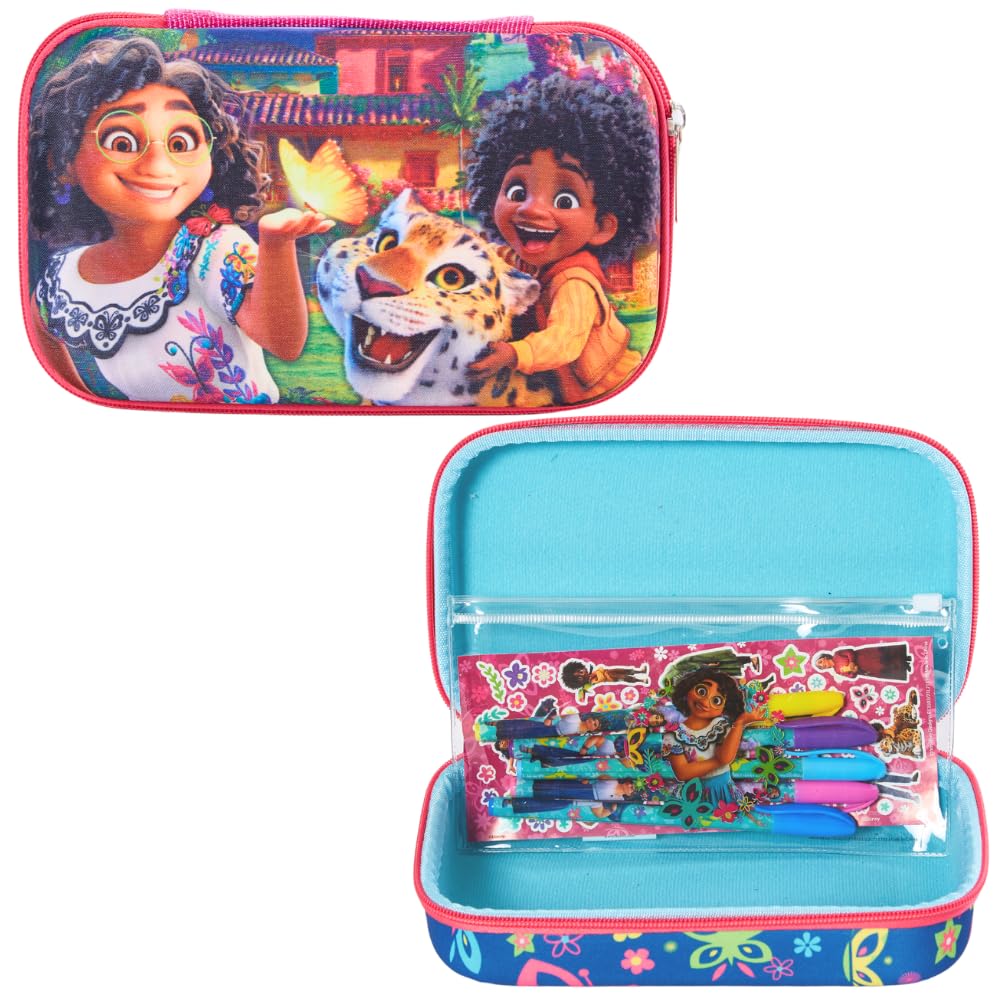 Innovative Designs Barbie Pencil Case Set with Stickers and Gel Pens for Kids, Molded with Zip Closure, Pink