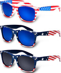 CaseTank 3Pcs American Flag Sunglasses, 4th of July Decor Party Accessories, Independence Day Decorations
