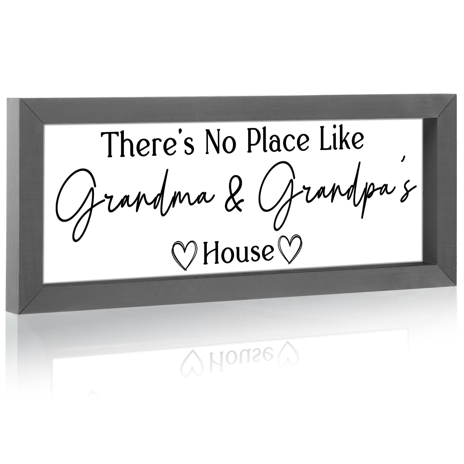 Yousoontic Grandparents Gift from Grandkids There's No Place Like Grandma & Grandpa's House Wooden Sign Farmhouse Home Decor for Birthday Christmas Thanksgiving Gift(Dark Brown,11.8 Inch)