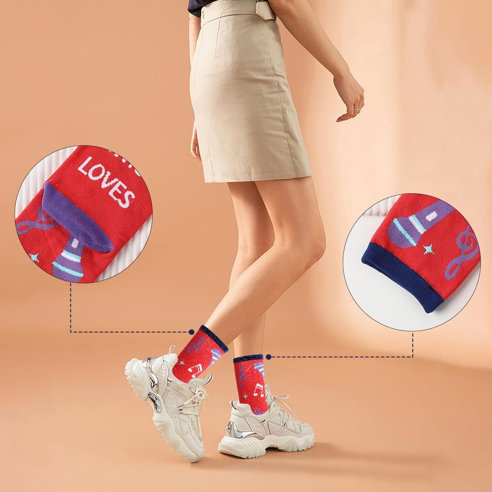 Music Gifts Women and Girls Musicians Music Lovers Singers Teacher Students Producer Choir Concert Goer Musical Themed Socks Related Christmas Stocking Stuffers Birthday Appreciation Gifts