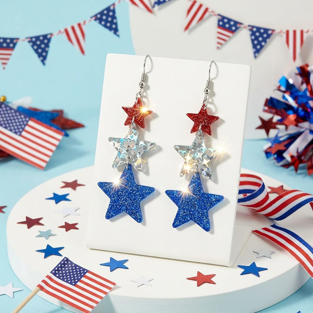 Halloween, Christmas, 4th of July Patriotic Earrings, Holiday Earrings Independence Day Stud Dangle Drop Earrings Hook Fashion Jewelry Gift for Women