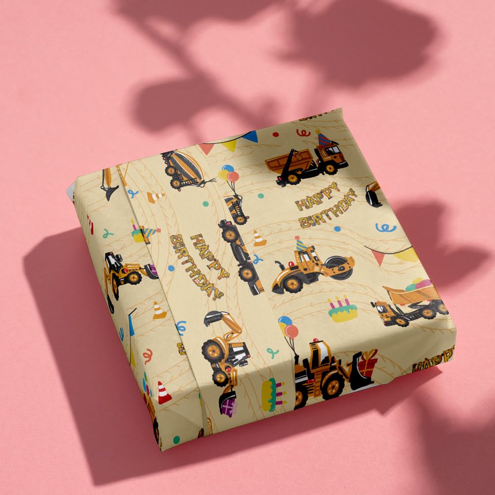 RiukRaiu Dinosaur Wrapping Paper for Boys Girls Kids - Funny T-Rex Gift Wrap for Birthday, Party, Baby Shower - 8 Sheets Folded Flat, 20x29 Inches, Easy To Store