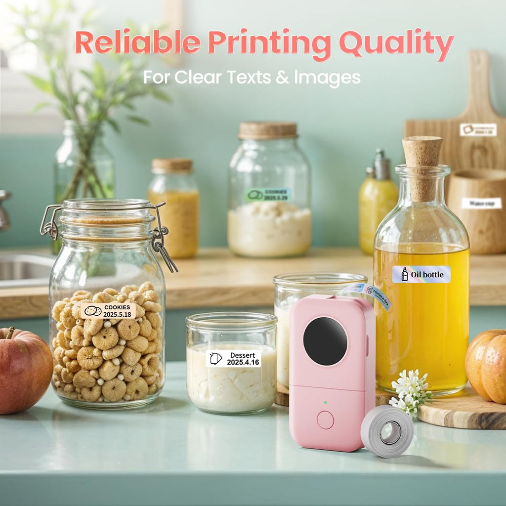 Phomemo Label Maker, D30 Portable Bluetooth Label Maker Machine with Tape, Small Mini Label Printer, Multiple Templates Fonts Icon Labeler for Home, School, Office