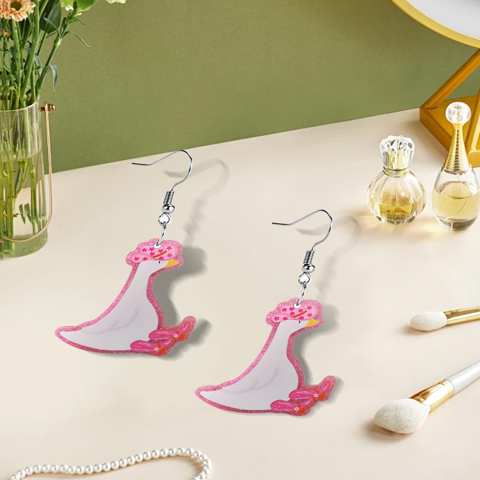 Funny Dog Sunflower Paw Print Earrings for Women - Unique & Quirky Funky Acrylic Dangle Earrings, Cute & Silly Novelty Design, Wacky & Crazy Earrings for Fun Lovers