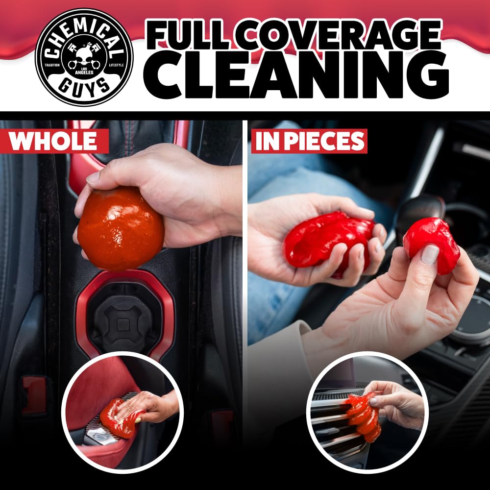 Chemical Guys Sticky Icky Car Cleaning Gel, Green Apple, Interior Car Cleaner, Reusable Automotive Crevice & Interior Dust Cleaner for Air Vents, Consoles, Cup Holders & Keyboards, 4 Pack (100g Each)