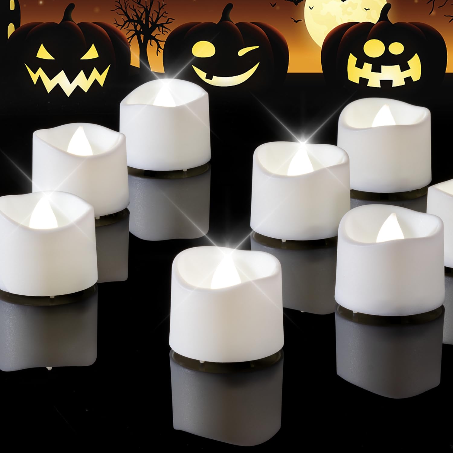 Homemory Green Tea Lights Candles Battery Operated, 200+Hour Flameless Flickering Fake Electric LED Colored Tealights for St. Patrick's Day, Christmas, Theme Party, Seasonal Celebrations, 12-Pack