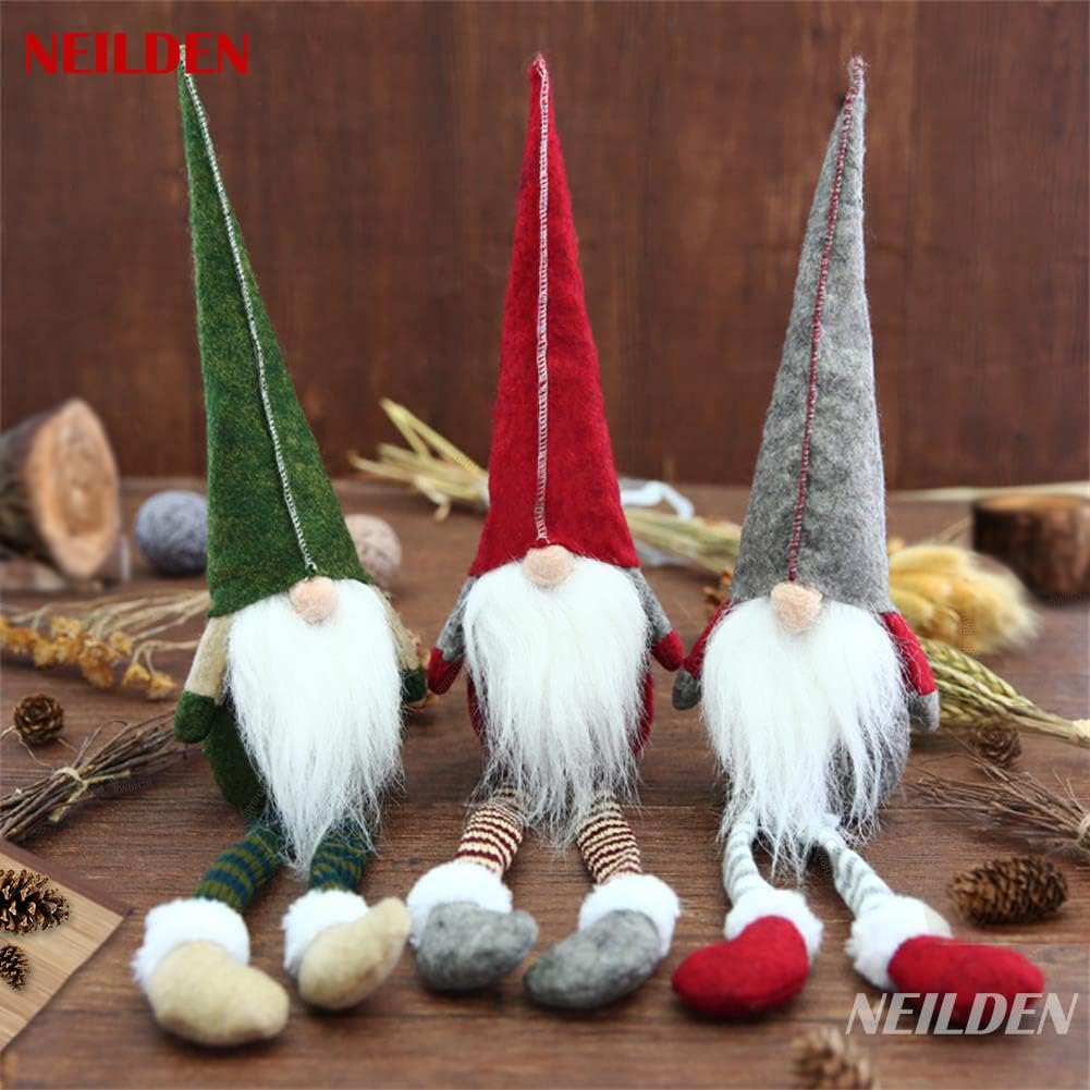 BWFY 3pcs new Christmas Decoration Long Legs Rudolph Doll Christmas Children Gift Hotel mall Window Decoration