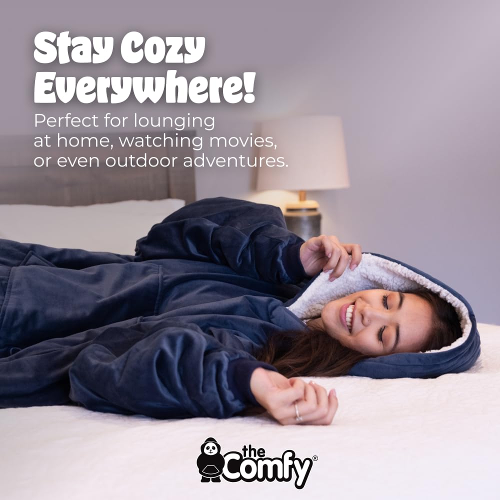 THE COMFY Original | From Shark Tank | Patented | Oversized Sherpa Wearable Blanket Hoodie| Gift for Women & Men | One Size
