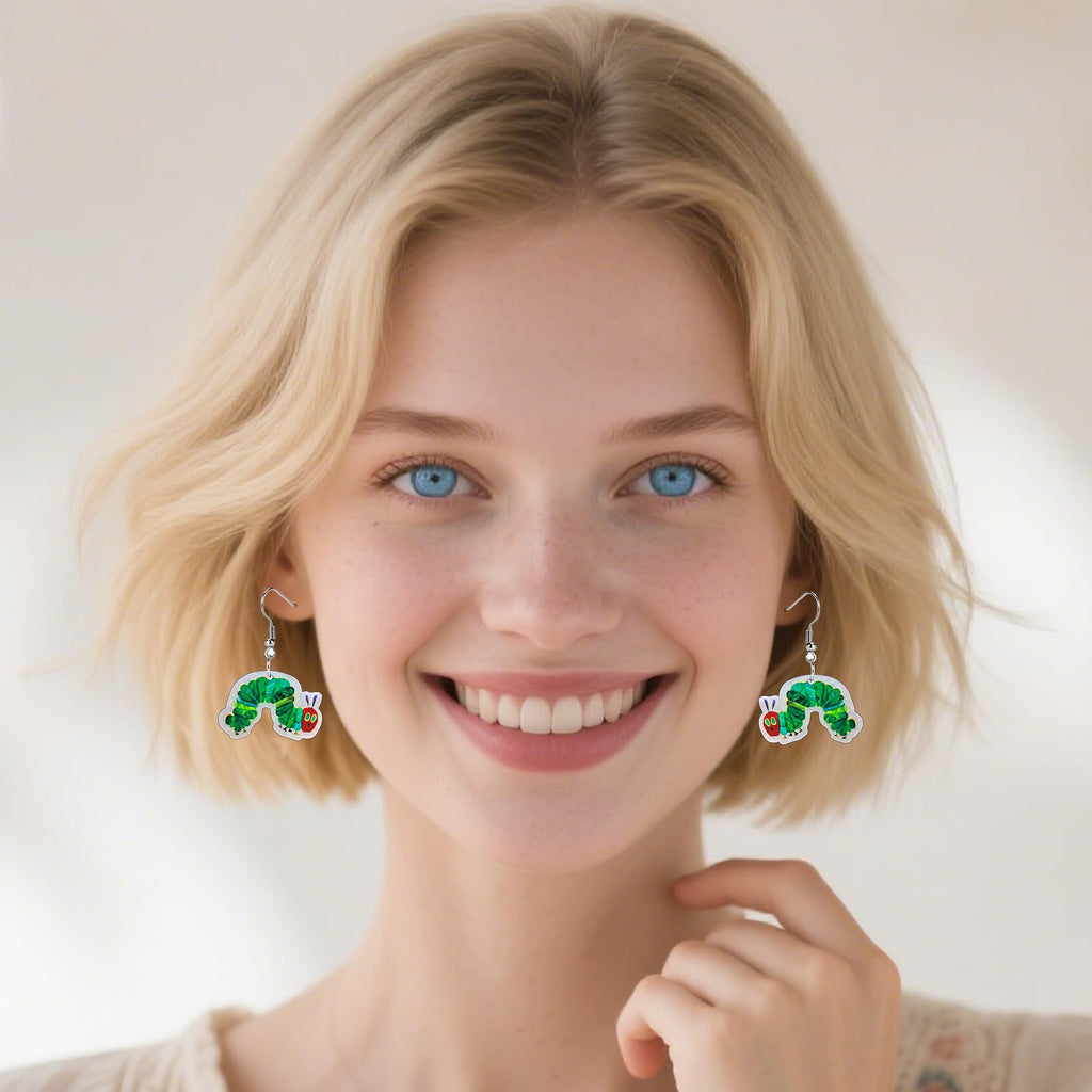 Funny Dog Sunflower Paw Print Earrings for Women - Unique & Quirky Funky Acrylic Dangle Earrings, Cute & Silly Novelty Design, Wacky & Crazy Earrings for Fun Lovers