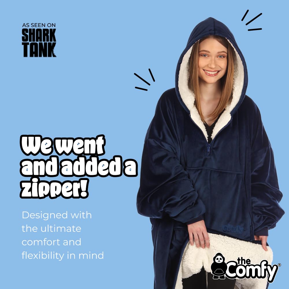 THE COMFY Original | From Shark Tank | Patented | Oversized Sherpa Wearable Blanket Hoodie| Gift for Women & Men | One Size