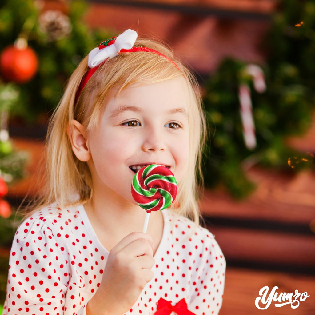 Christmas Lollipops, 50 Swirl Lollipops Individually Wrapped, Delicious Christmas Suckers Bulk For Festive Treats