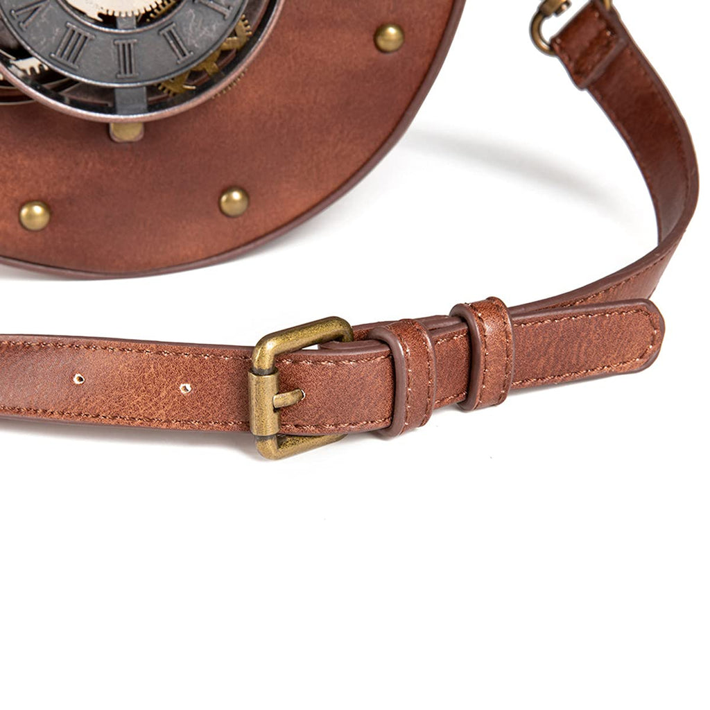 Messenger Bag Leather Retro Briefcase Steampunk Crossbody Shoulder Purse Satchel for Women Lolita Gothic Costume Accessory