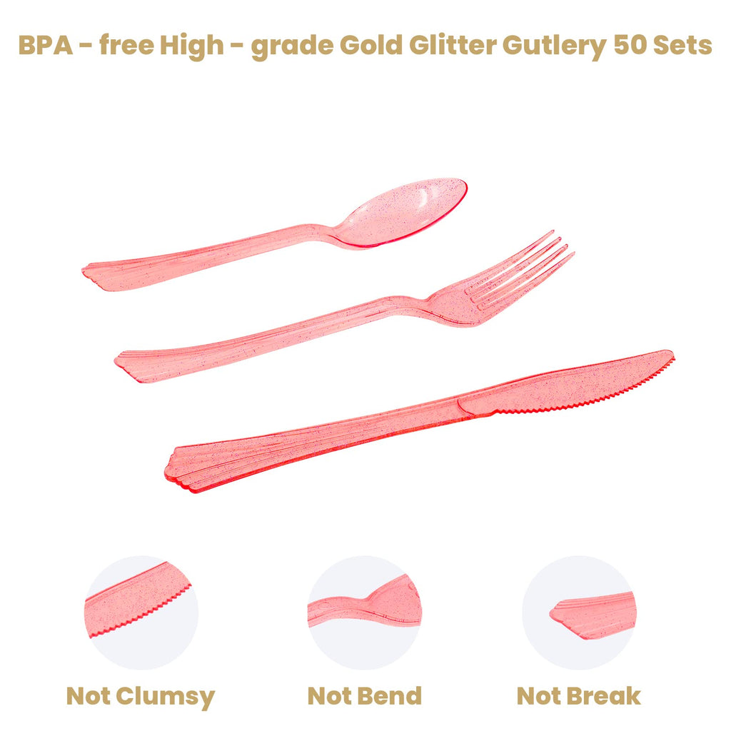 AIRE 175PCS White and Gold Party Supplies, Heavy Duty Disposable Dinnerware Set Serves 25, Paper Plates Plastic Forks Knives Spoons for Birthday,Graduation, Bridal Shower Decoration