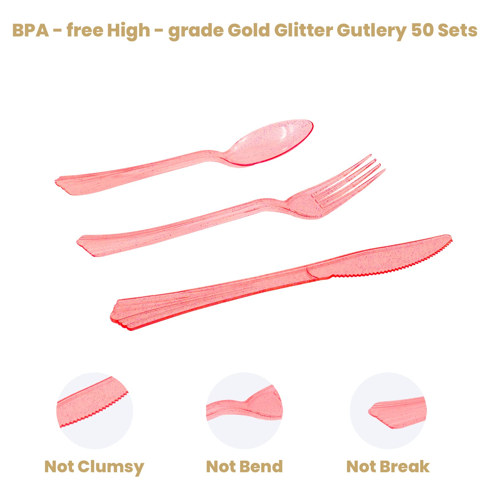 AIRE 175PCS White and Gold Party Supplies, Heavy Duty Disposable Dinnerware Set Serves 25, Paper Plates Plastic Forks Knives Spoons for Birthday,Graduation, Bridal Shower Decoration