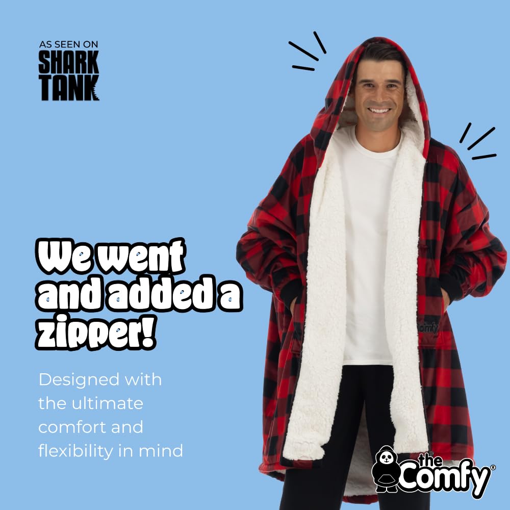 THE COMFY Original | From Shark Tank | Patented | Oversized Sherpa Wearable Blanket Hoodie| Gift for Women & Men | One Size